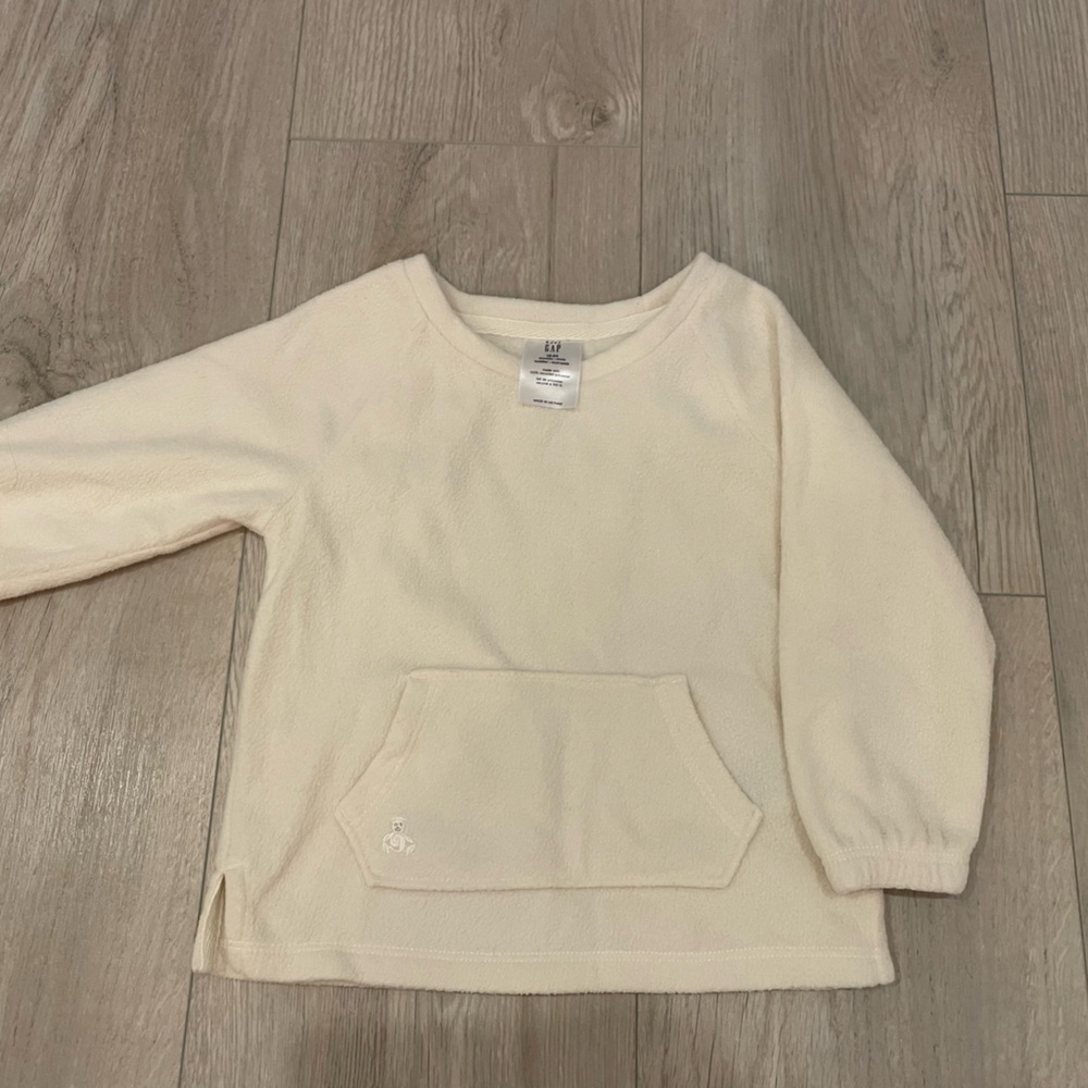 Kids GapCream Long Sleeve Top with Pocket
